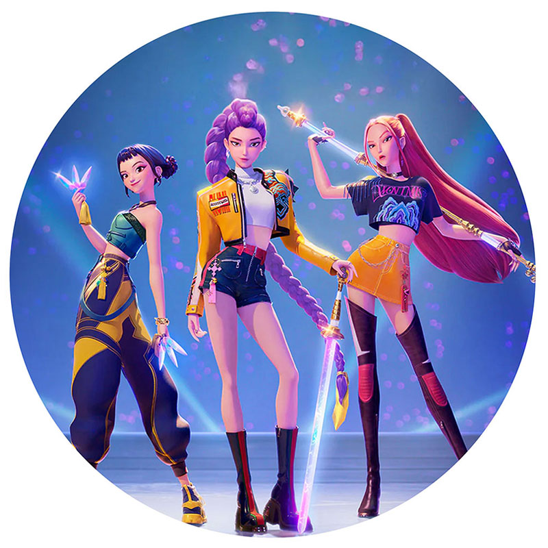 KPop Demon Hunters Edible Icing Cake Image