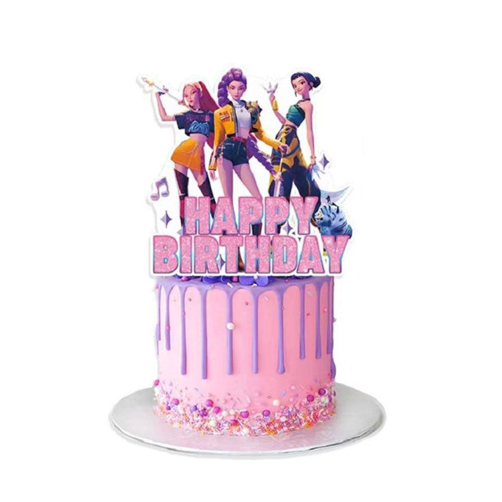 KPop Demon Hunters Pink Cake Topper