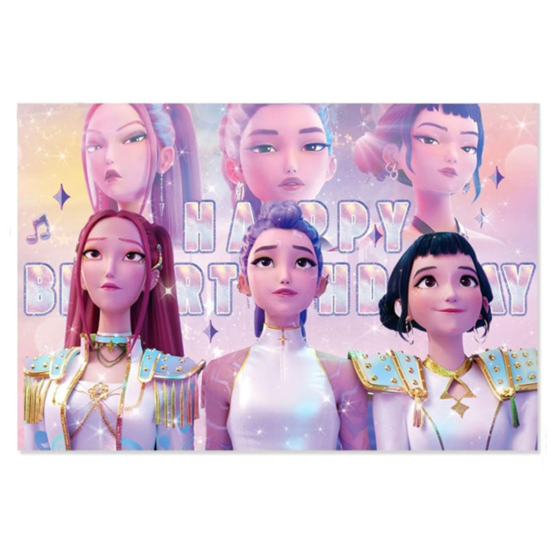 KPop Demon Hunters Pink Poster Backdrop