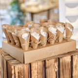 Kraft Wedding with 24 Confetti Cones And Tray