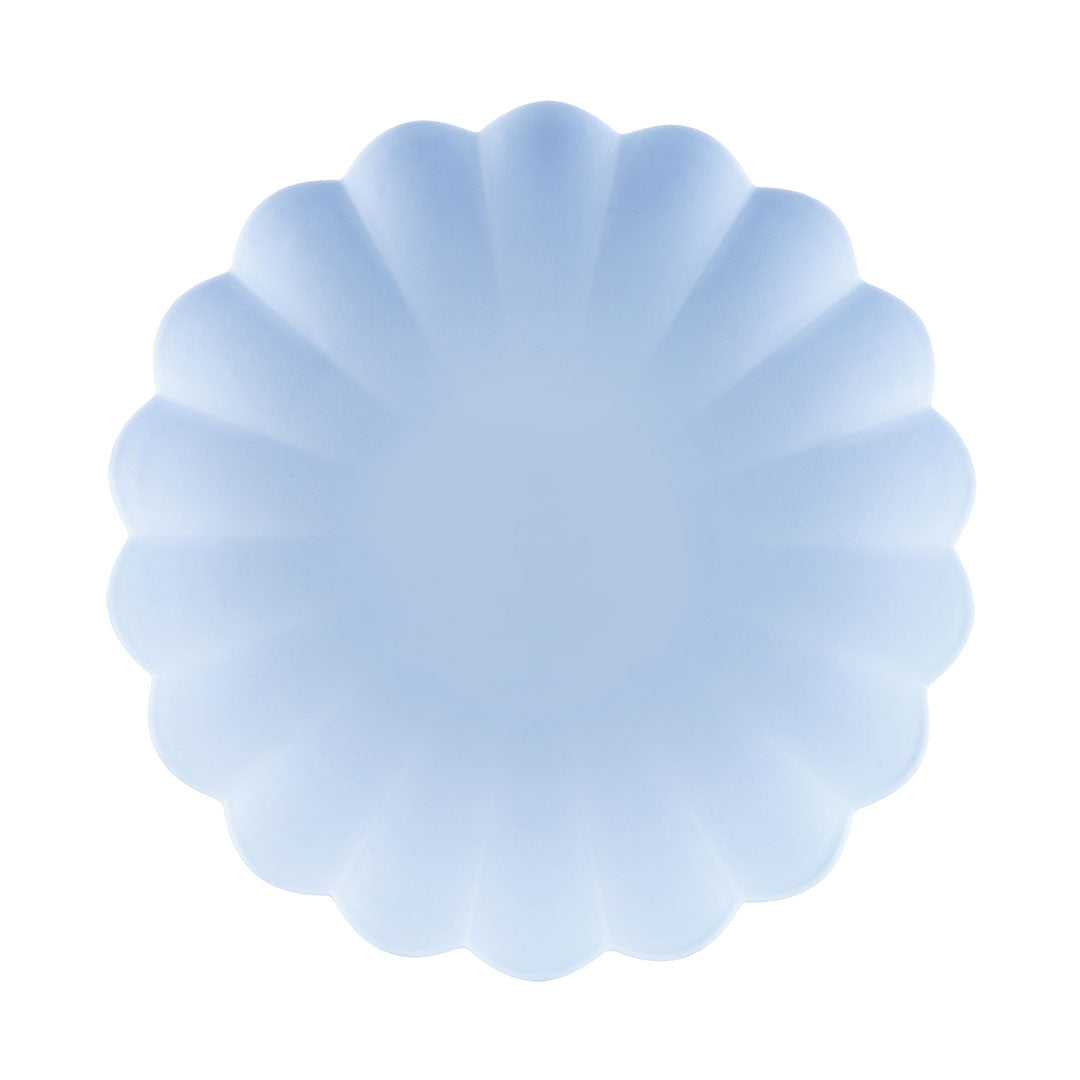 Light Blue Frill Reusable Plates 4pk