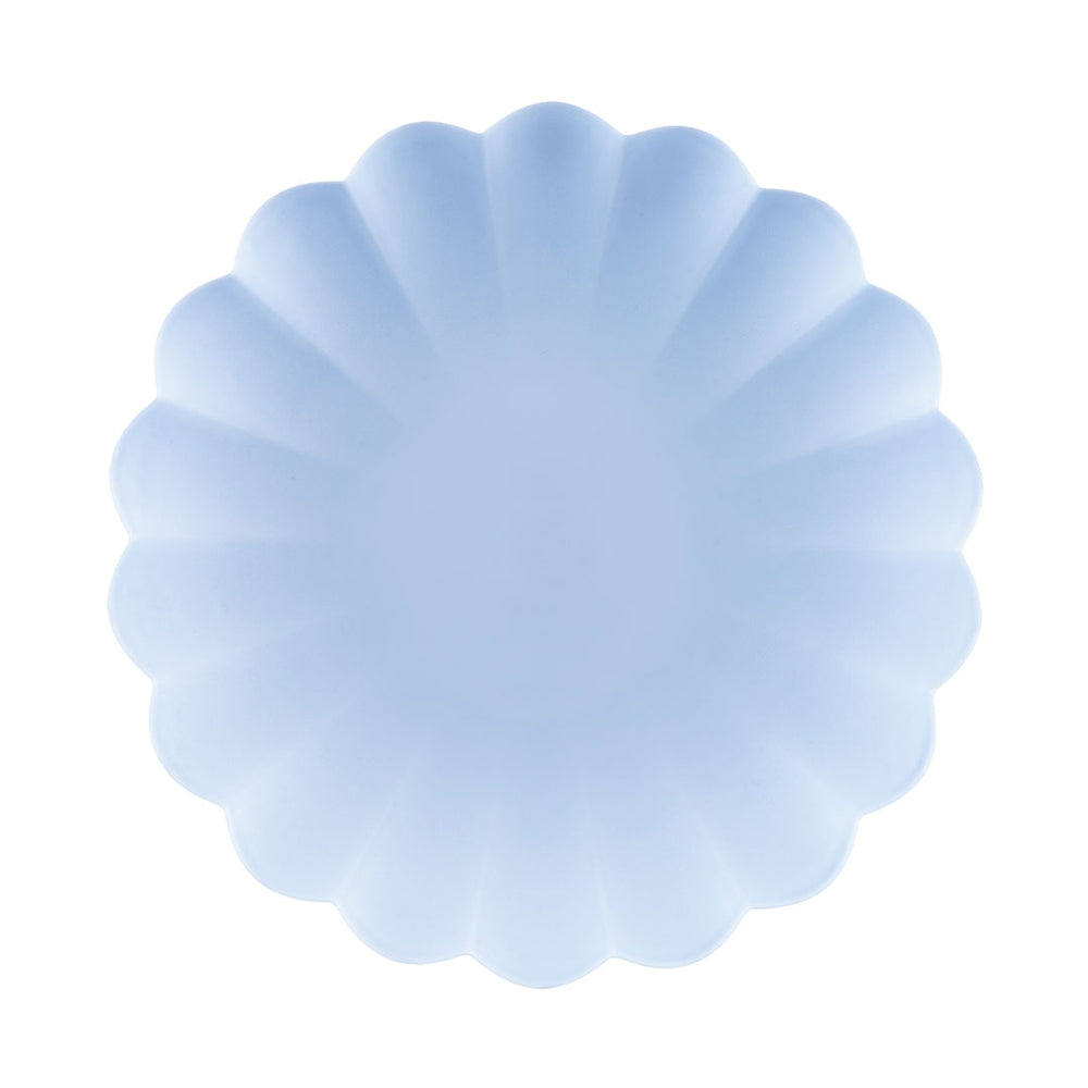 Light Blue Frill Reusable Plates 4pk