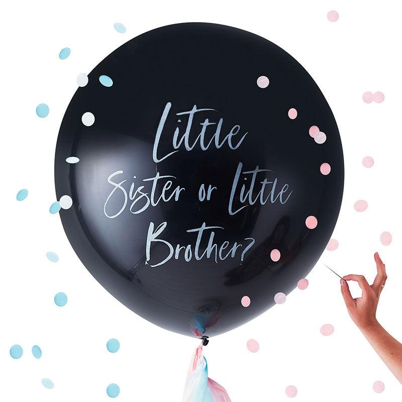 Little Sister or Little Brother Gender Reveal Balloon - 90cm