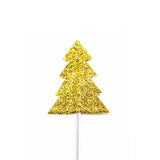Christmas Tree Glitter Cupcake Topper 12pk