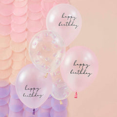 Mermaid Pink & Shell Confetti Balloon Bundle 5pk