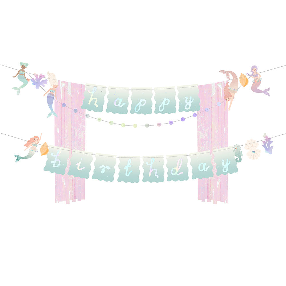 Mermaid Happy Birthday Banner