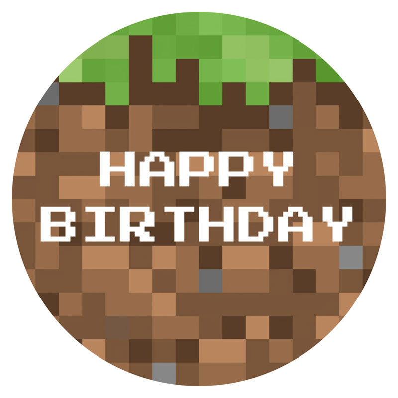 Minecraft Grass Edible Icing Cake Image