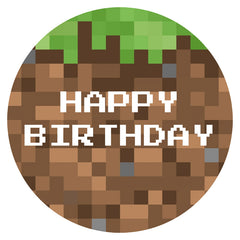 Minecraft Grass Edible Icing Cake Image