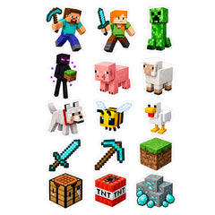 A sheet of characters and items from the game Minecraft, arranged in a grid on a white background.