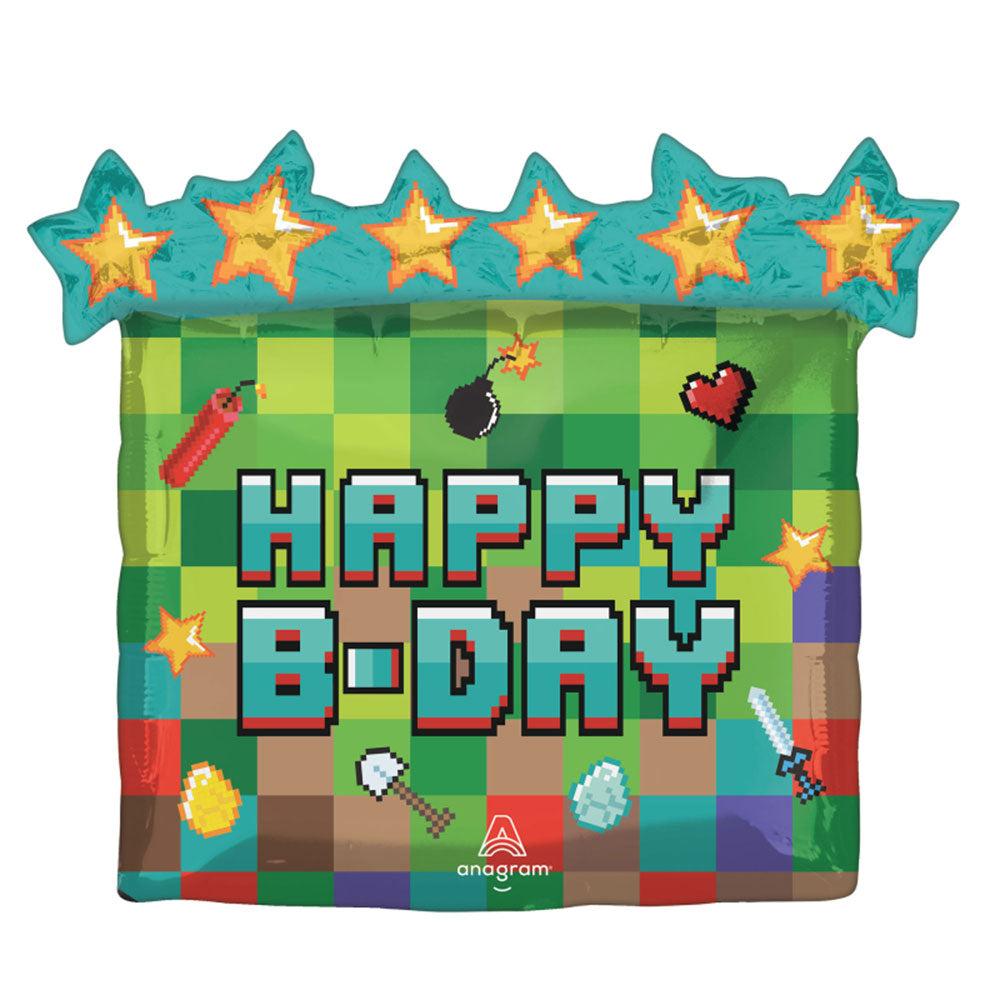 Pixel Party TNT Shaped Foil Balloon