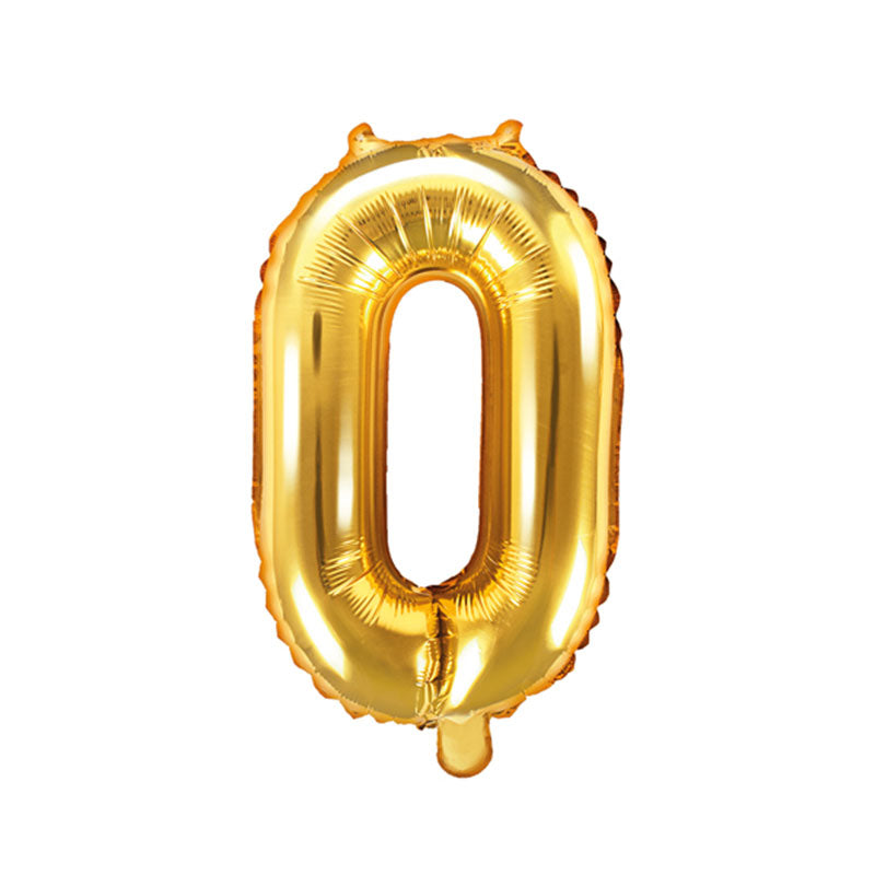Gold Mini Foil Number Balloon - 0