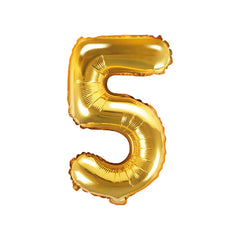 Gold Mini Foil Number Balloon - 5
