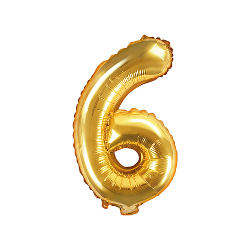 Gold Mini Foil Number Balloon - 6