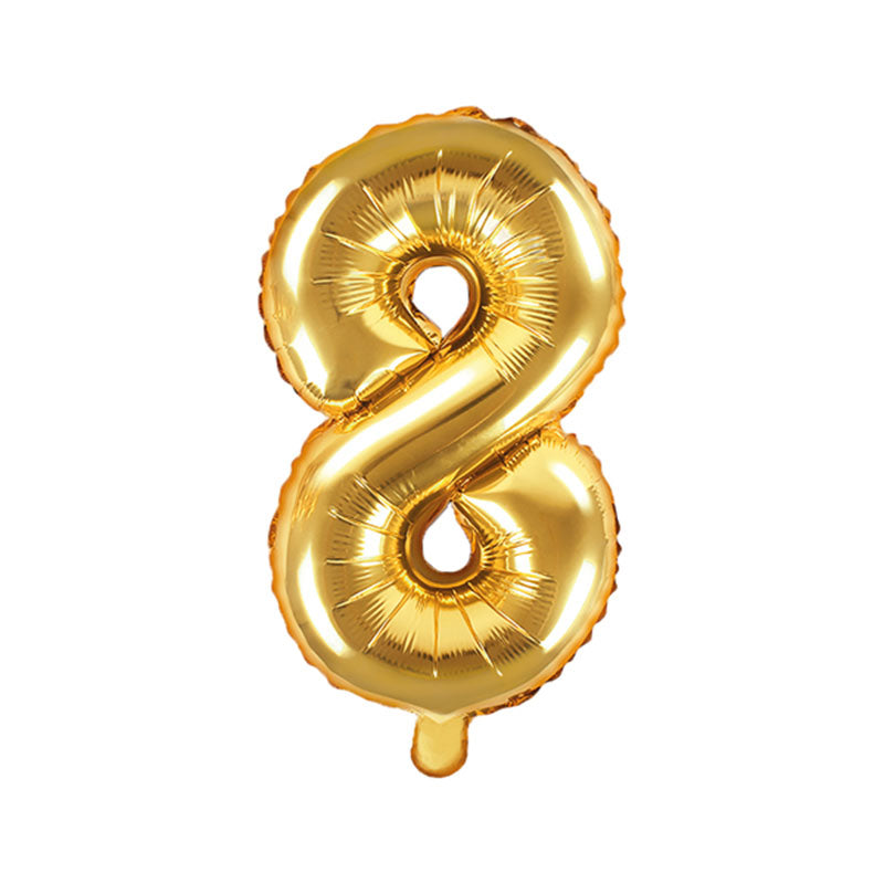 Gold Mini Foil Number Balloon - 8