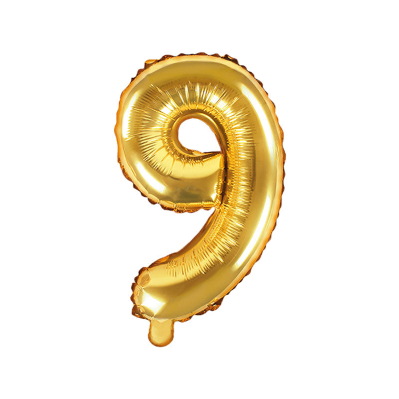 Gold Mini Foil Number Balloon - 9
