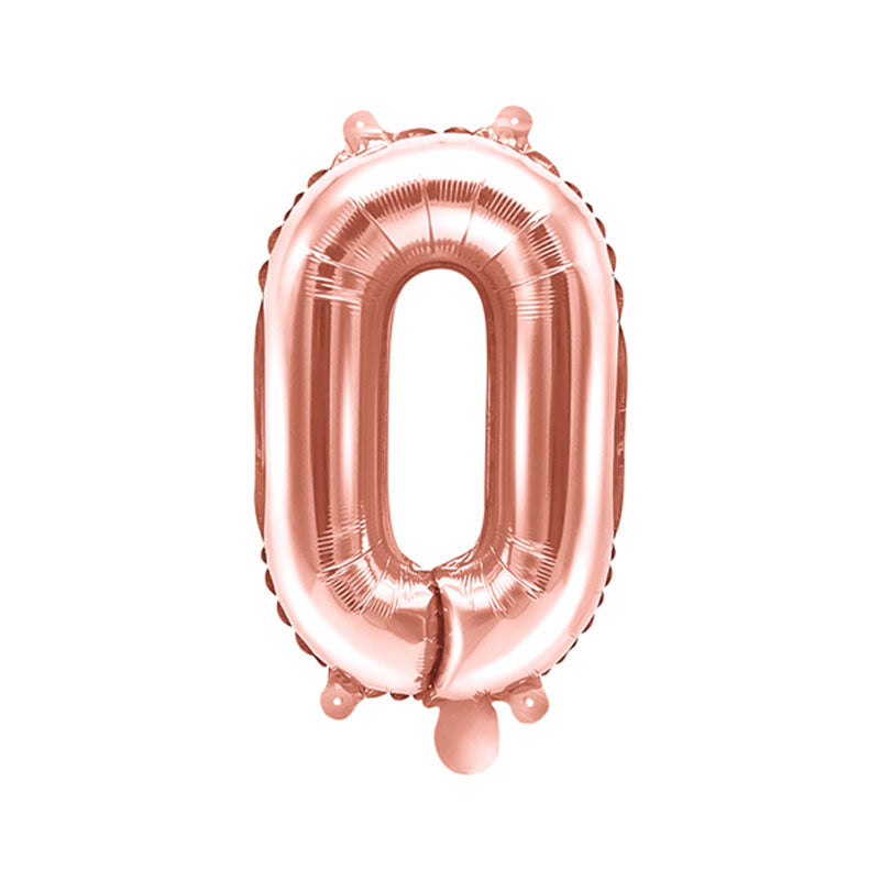 Rose Gold Mini Foil Number Balloon - 0