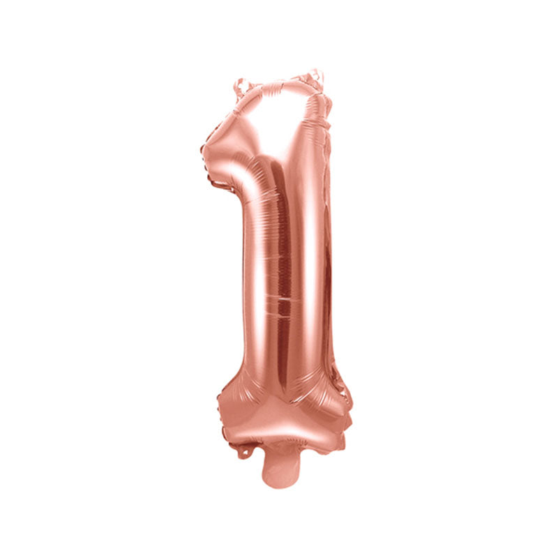 Rose Gold Mini Foil Number Balloon - 1