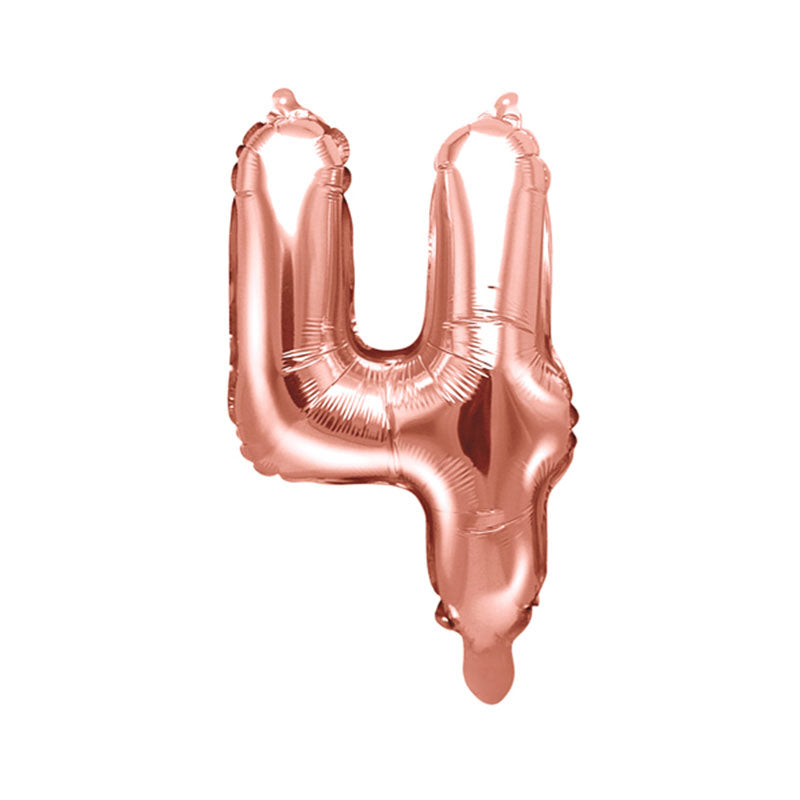 Rose Gold Mini Foil Number Balloon - 4