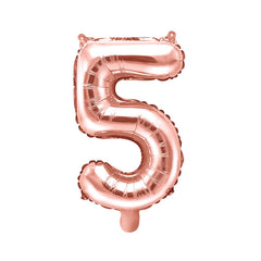 Rose Gold Mini Foil Number Balloon - 5