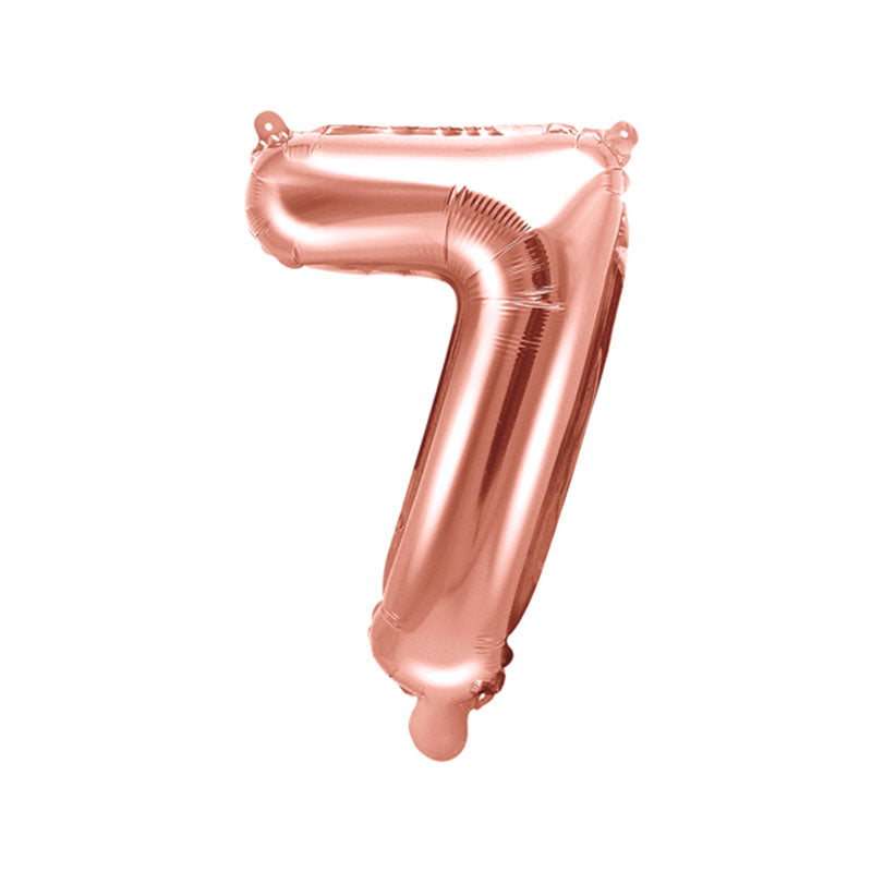 Rose Gold Mini Foil Number Balloon - 7