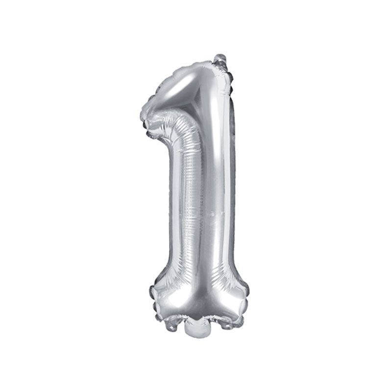 Silver Mini Foil Number Balloon - 1