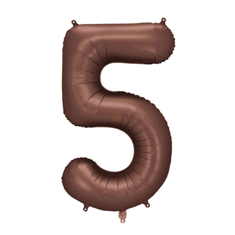Mocha Giant Foil Number Balloon - 5