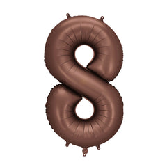 Mocha Giant Foil Number Balloon - 8