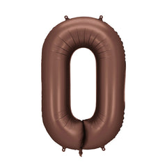 Mocha Giant Foil Number Balloon - 0