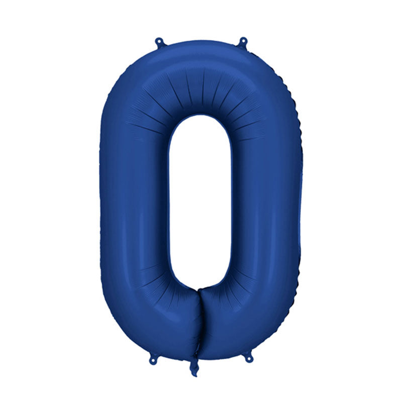 Navy Giant Foil Number Balloon - 0