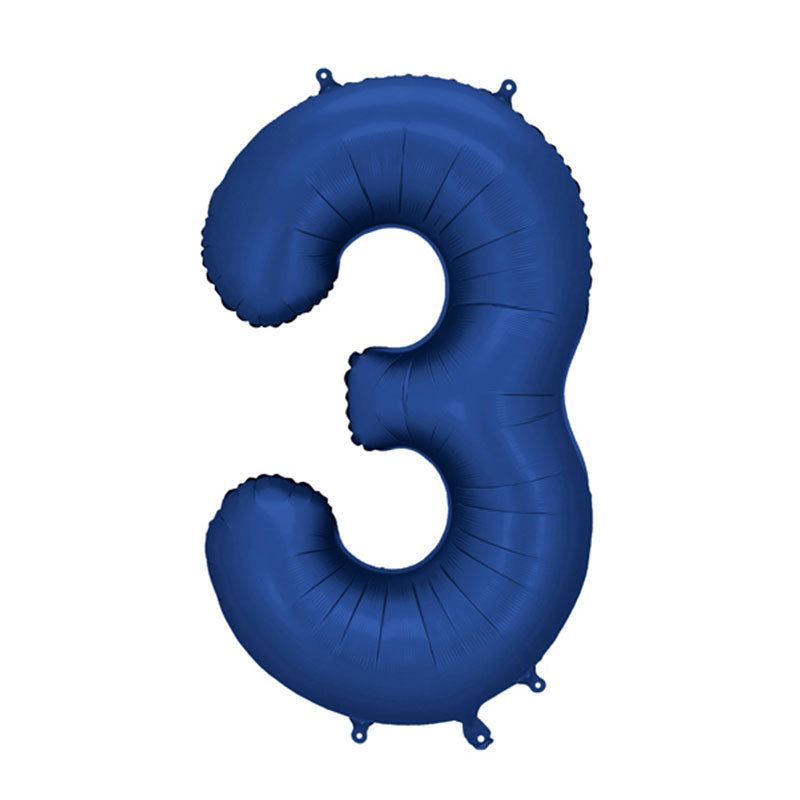 Navy Giant Foil Number Balloon - 3