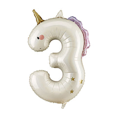 Unicorn Giant Foil Number Balloon - 3