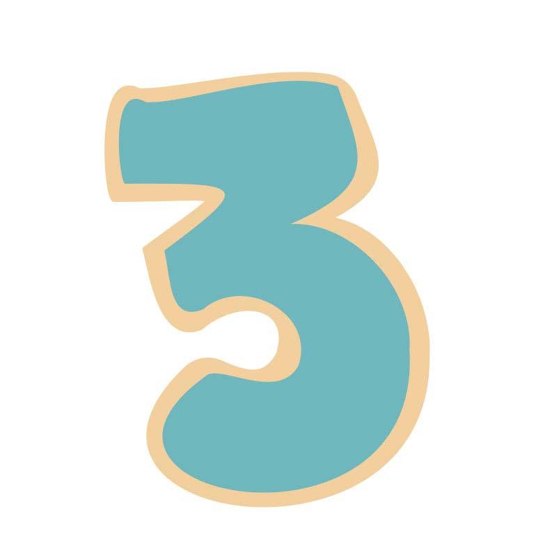 Number 3 Cookie Cutter