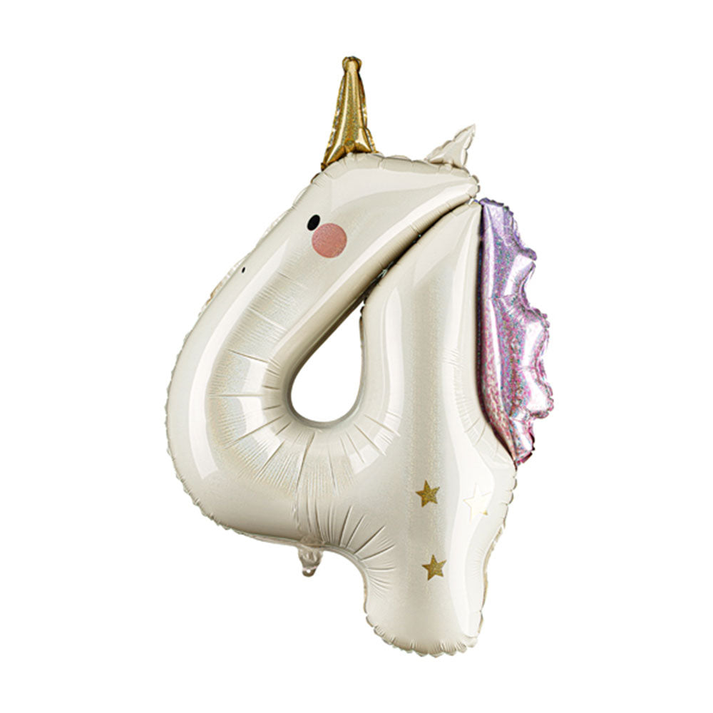 Unicorn Giant Foil Number Balloon - 4