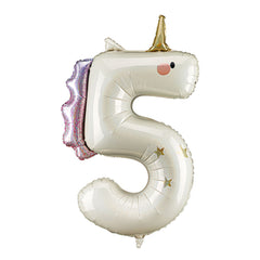Unicorn Giant Foil Number Balloon - 5