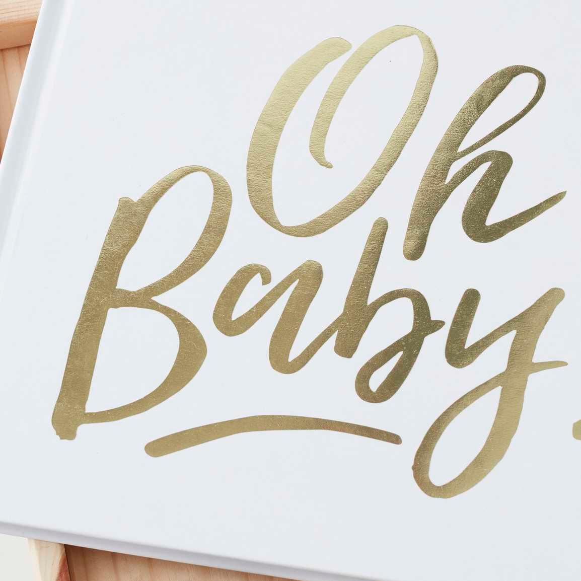 Gold Oh Baby Shower Guest Book