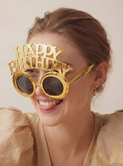 Gold Happy Birthday Party Glasses