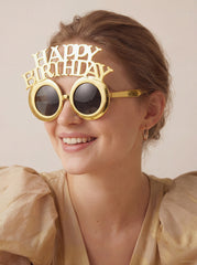 Gold Happy Birthday Party Glasses