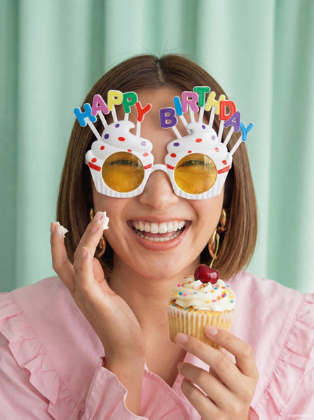 White Happy Birthday Party Glasses