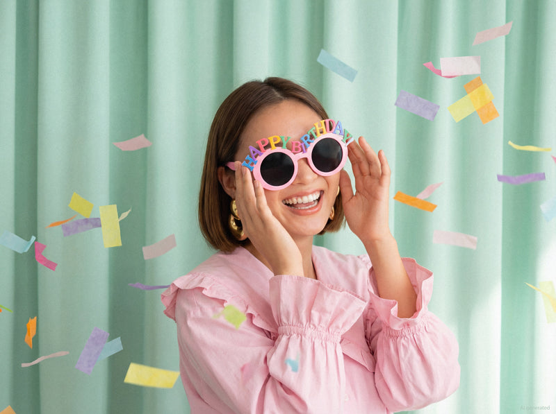Pink Happy Birthday Party Glasses