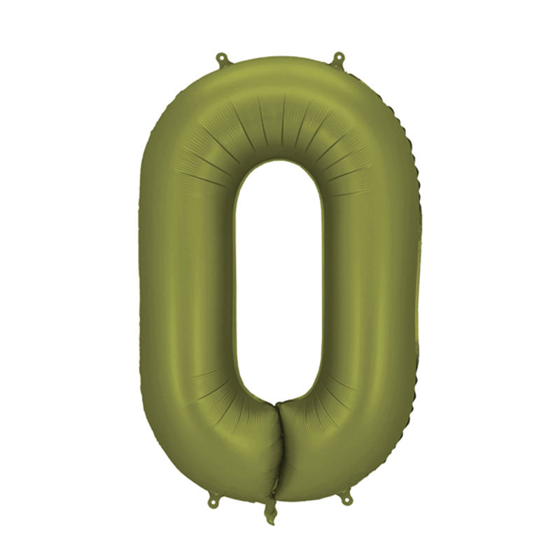 Olive Giant Foil Number Balloon - 0