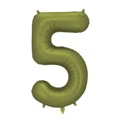 Olive Giant Foil Number Balloon - 5