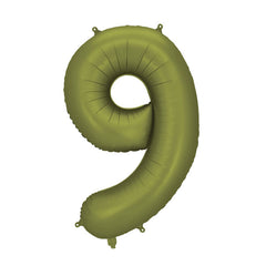 Olive Giant Foil Number Balloon - 9