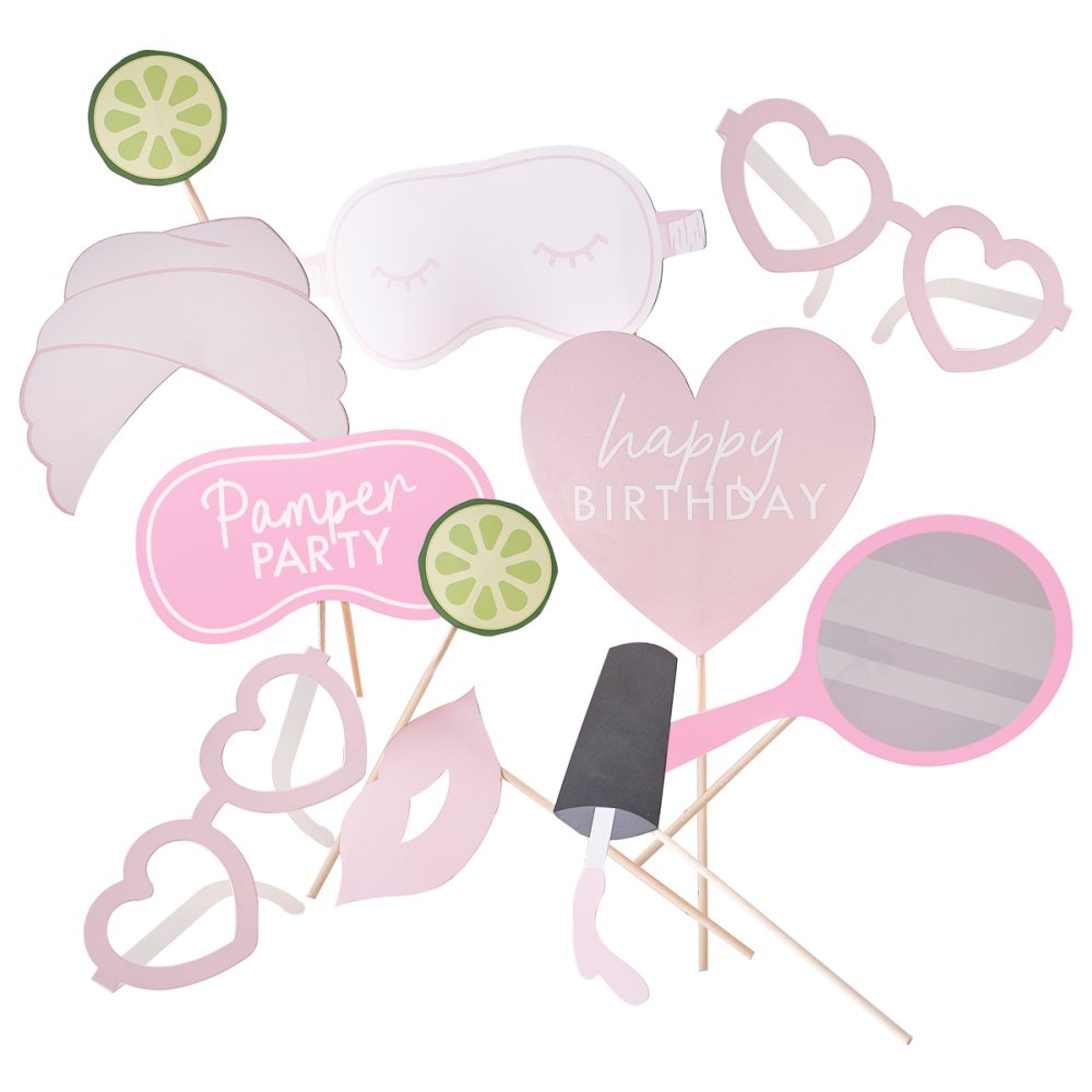 Pamper Party Photobooth Props 10pk