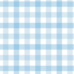 Pastel Blue Gingham Napkins 16pk