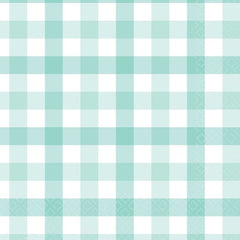 Pastel Mint Gingham Napkins 16pk