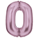 Pastel Pink Lilac Giant Foil Number Balloon - 0
