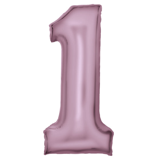 Pastel Pink Giant Foil Number Balloon - 1