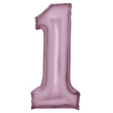 Pastel Pink Giant Foil Number Balloon - 1
