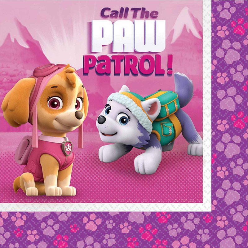 Paw Patrol Girl Napkins 16pk