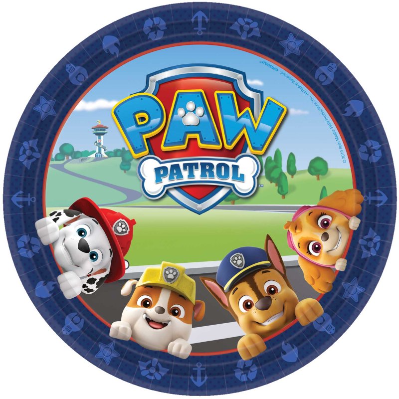 Paw Patrol Large Plates 8pk